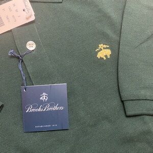 Brooks Brothers Forest Green Polo with Gold Logo
